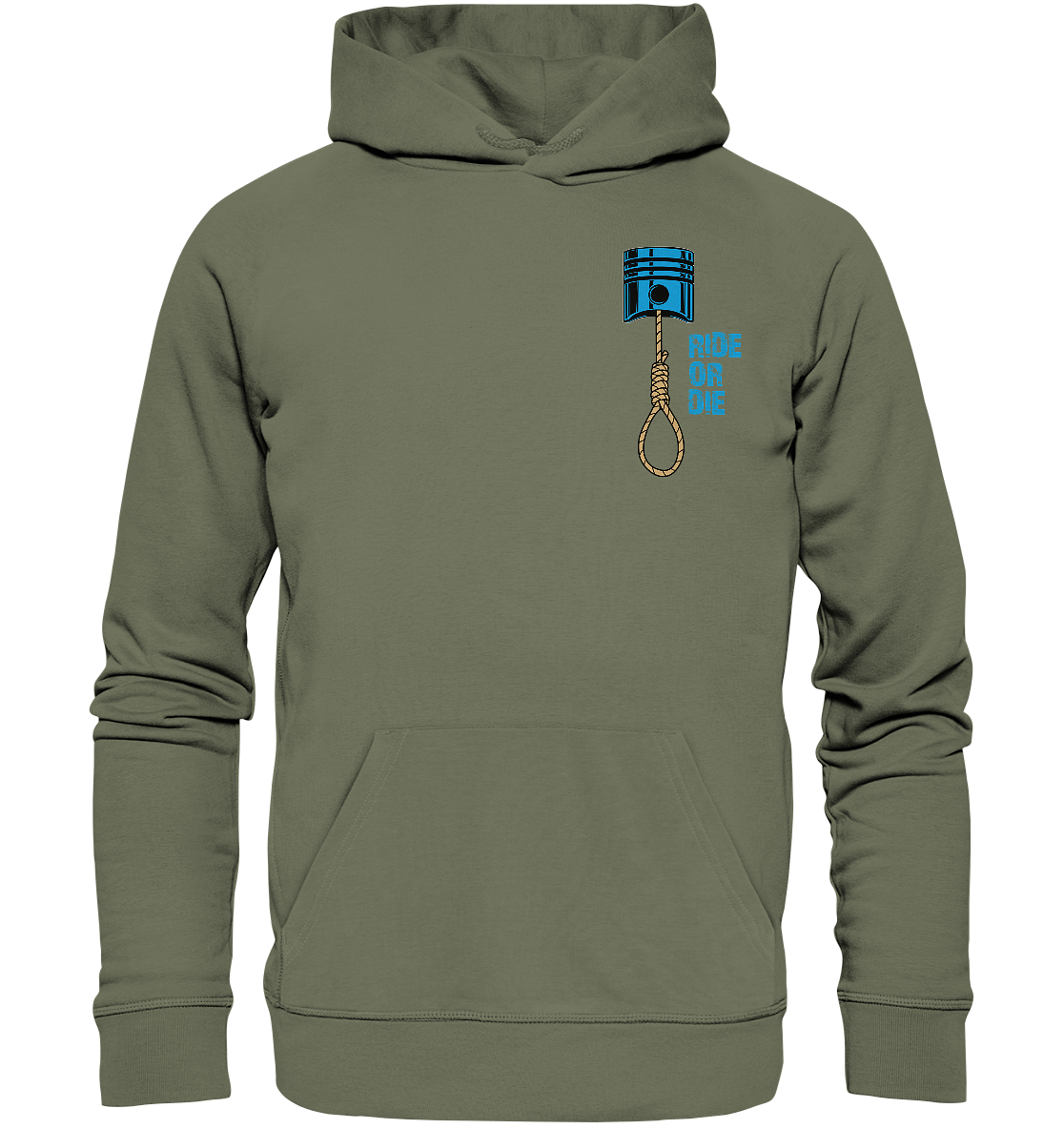 FFH - Ride or Die blau, Frontprint klein Brust - Premium Unisex Hoodie