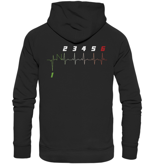 Sundays for Motorräder - Herzschlag, Rückenprint - Premium Unisex Hoodie