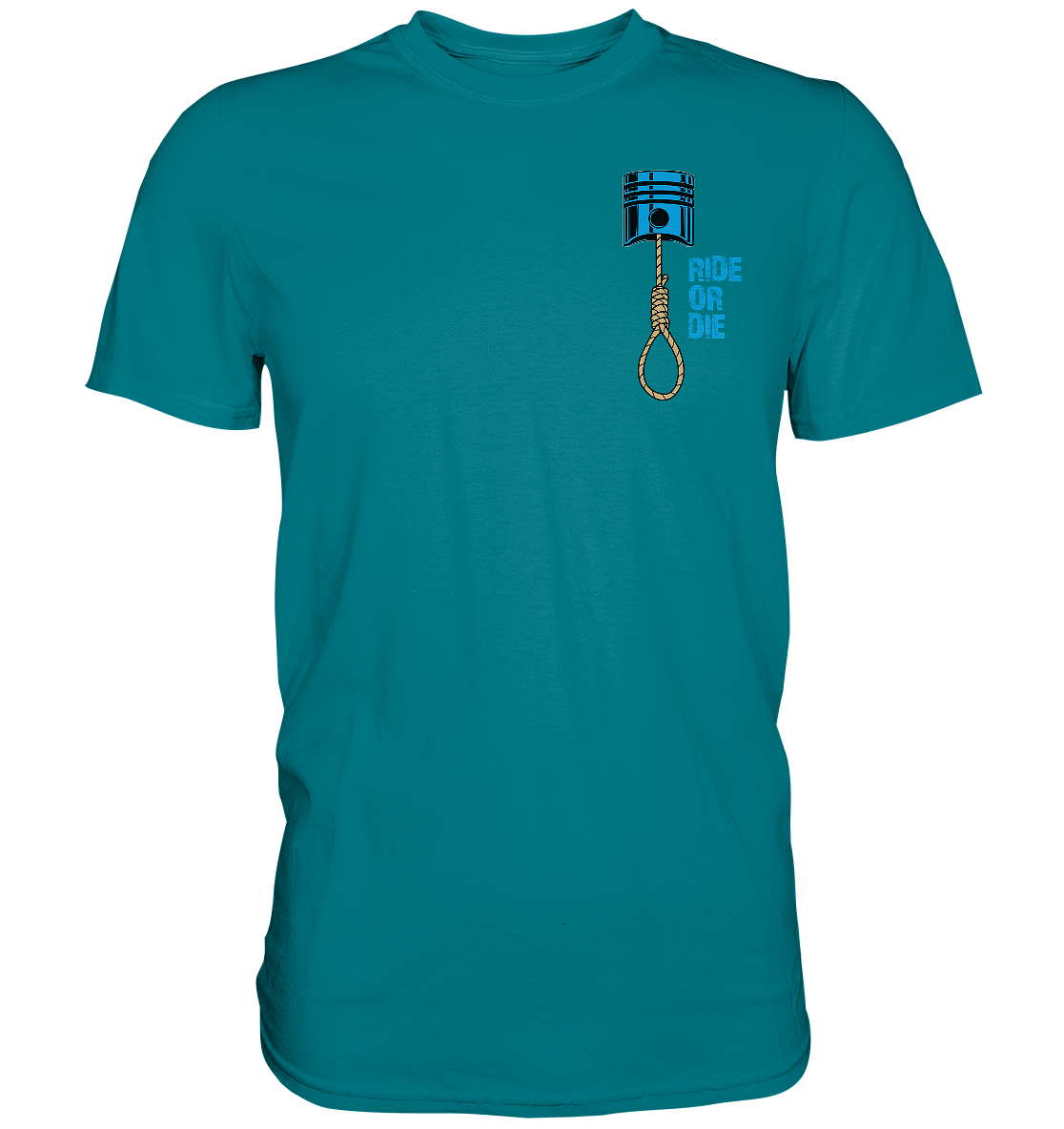 FFH - Ride or Die blau, Frontprint klein Brust - Premium Shirt
