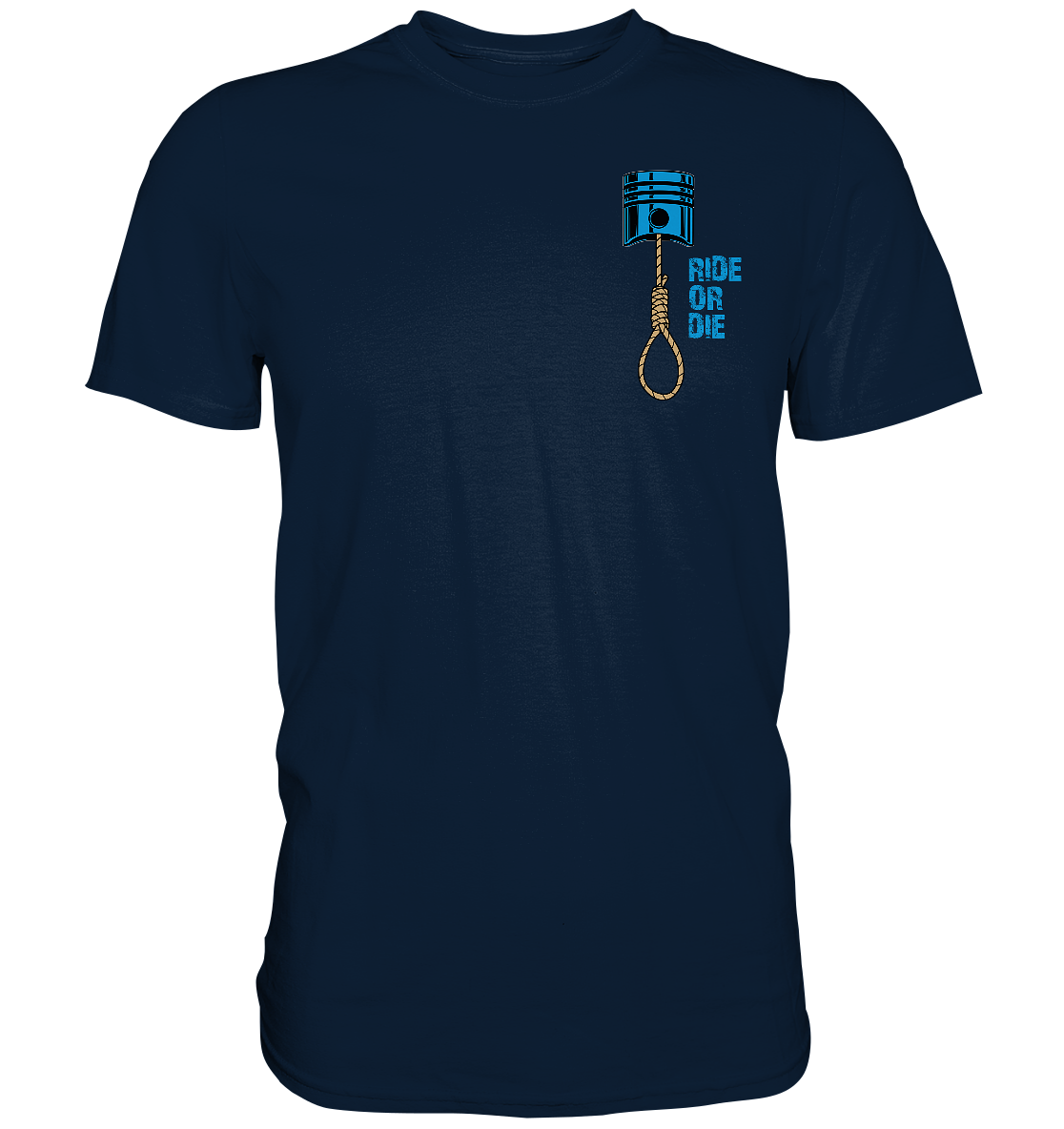 FFH - Ride or Die blau, Frontprint klein Brust - Premium Shirt