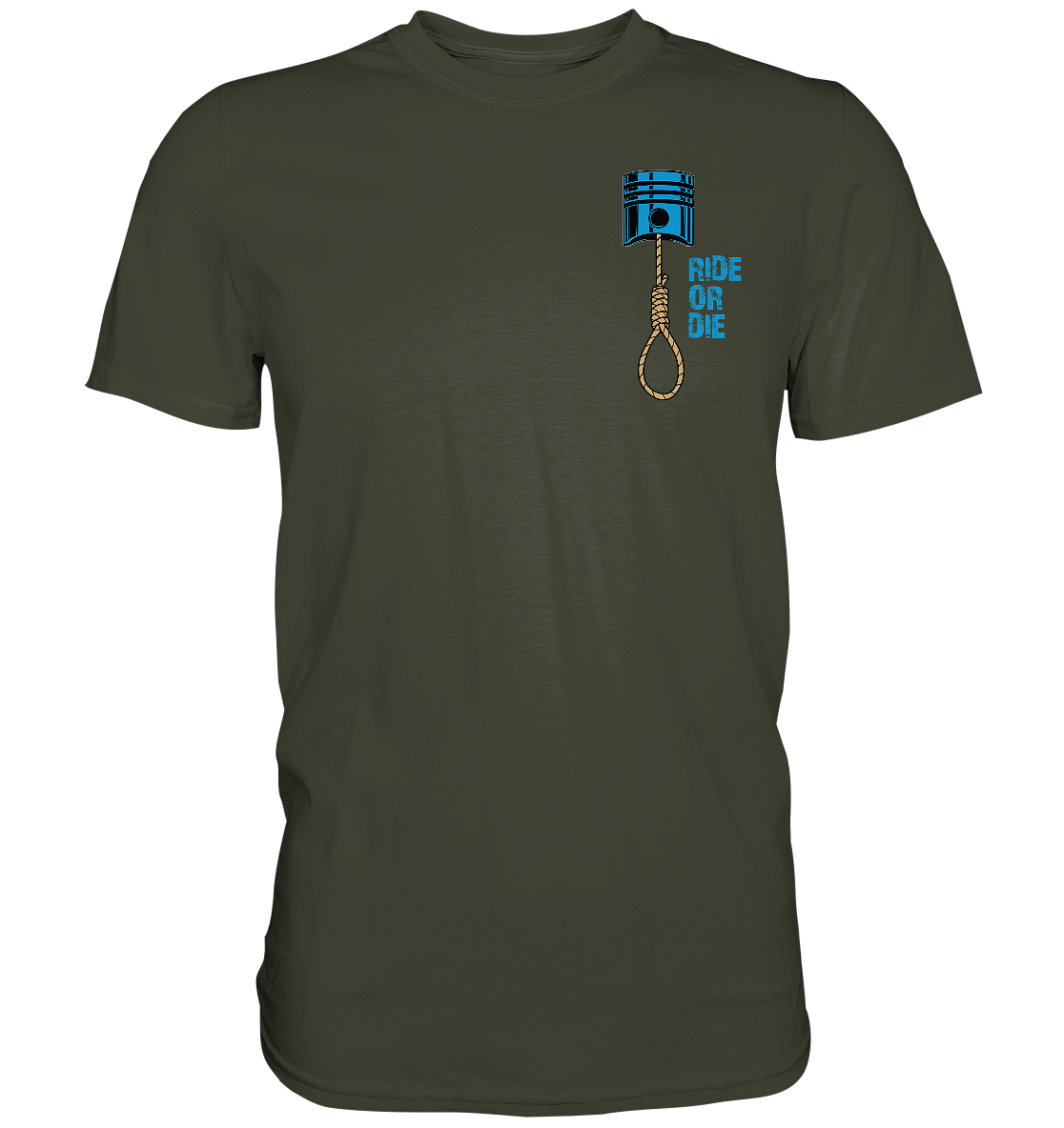 FFH - Ride or Die blau, Frontprint klein Brust - Premium Shirt