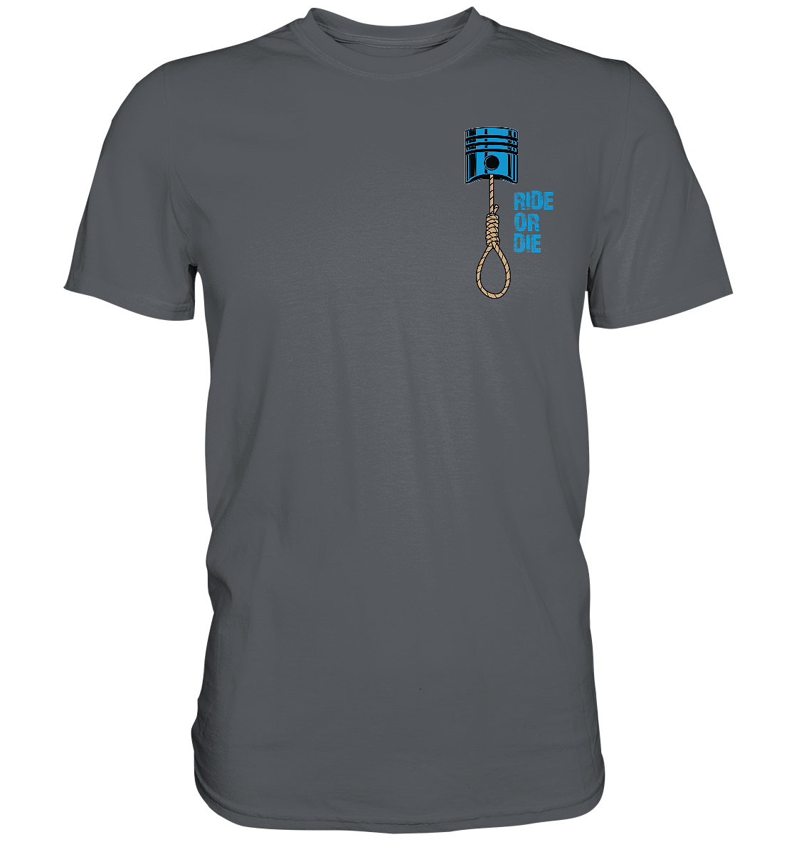 FFH - Ride or Die blau, Frontprint klein Brust - Premium Shirt