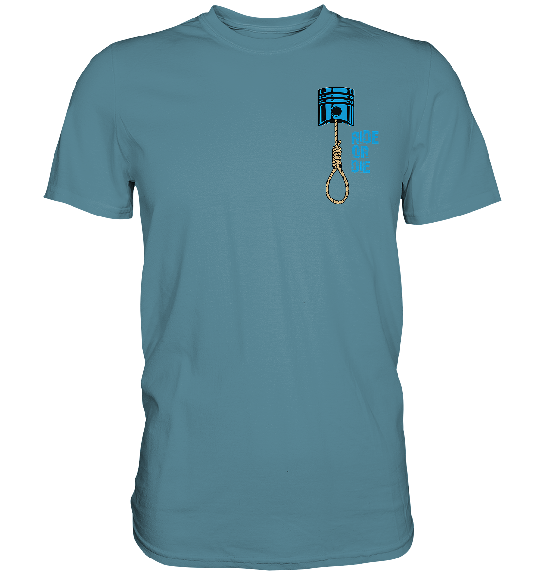 FFH - Ride or Die blau, Frontprint klein Brust - Premium Shirt
