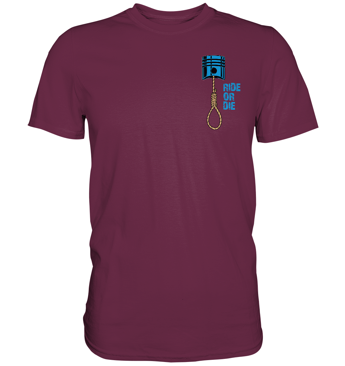 FFH - Ride or Die blau, Frontprint klein Brust - Premium Shirt