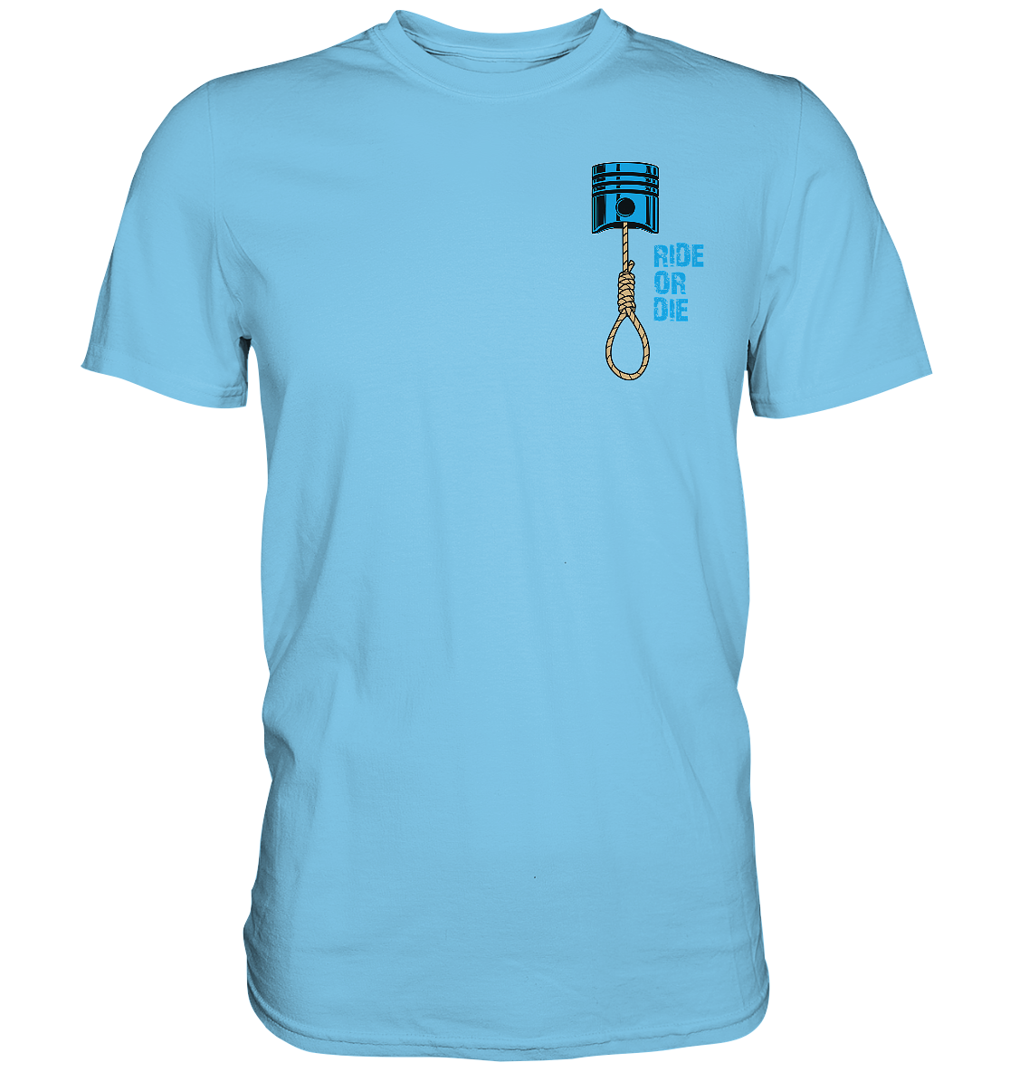 FFH - Ride or Die blau, Frontprint klein Brust - Premium Shirt