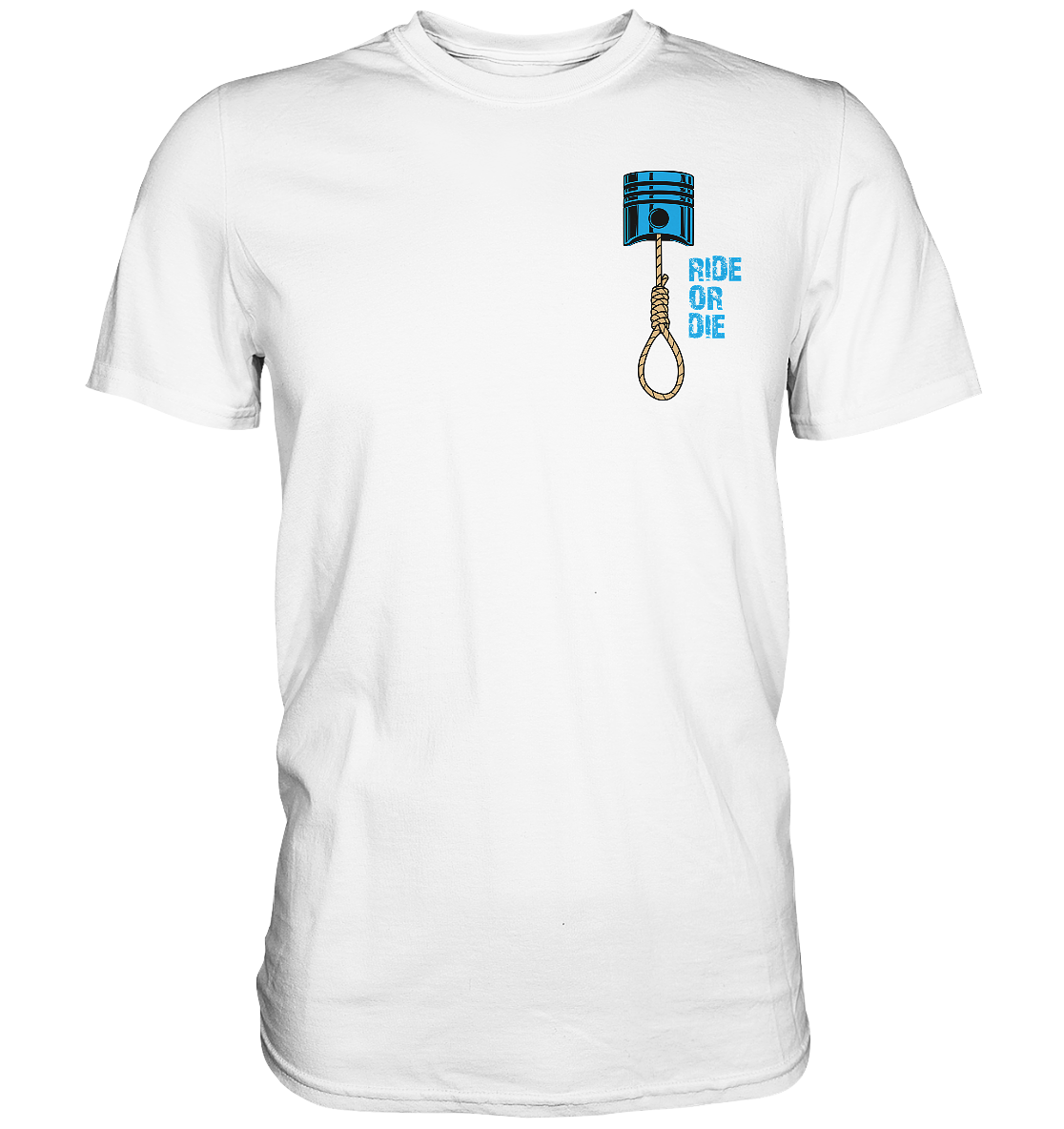 FFH - Ride or Die blau, Frontprint klein Brust - Premium Shirt
