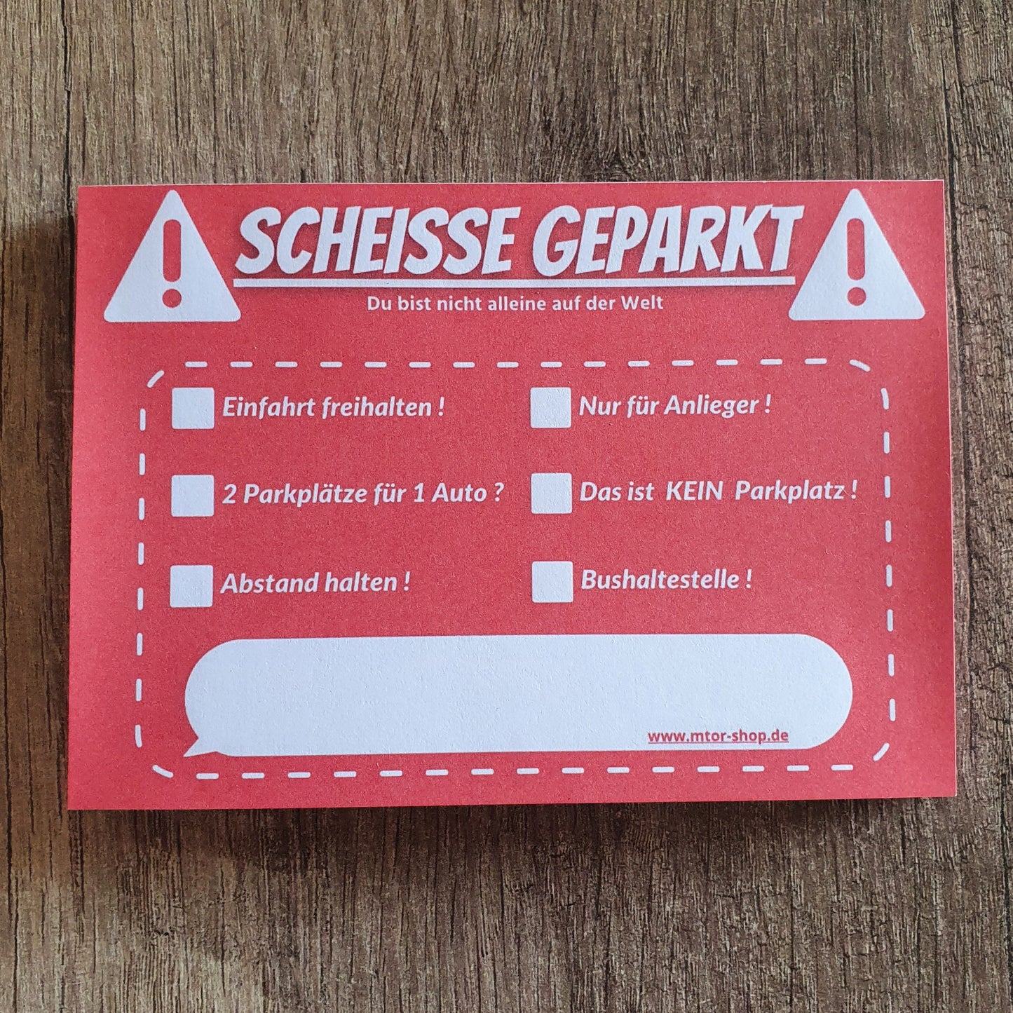 Scheiße Geparkt Denkzettel