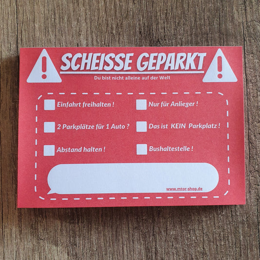 Scheiße Geparkt Denkzettel
