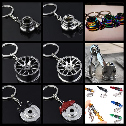 Schlüsselanhänger Turbo, Felge, Kolben, Bremsscheibe, Stoßdämpfer